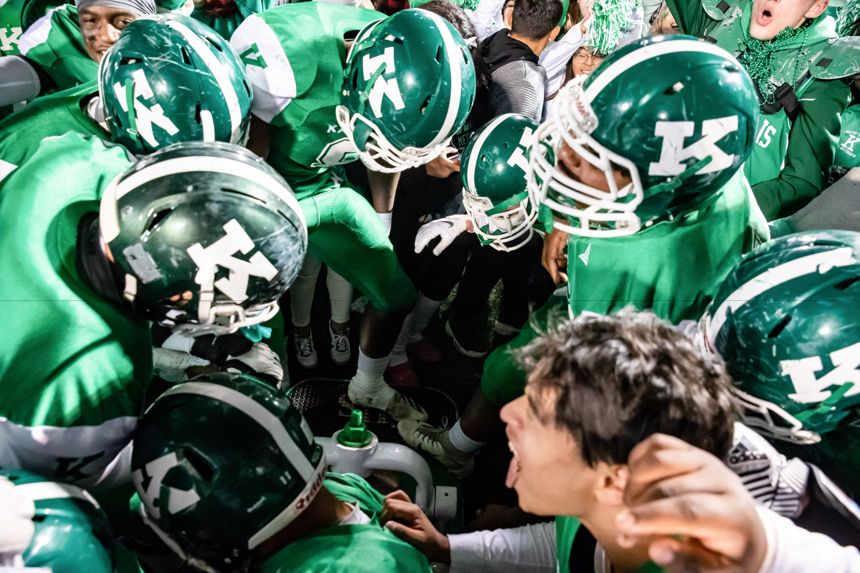 the annual Battle of the Bell high school football game